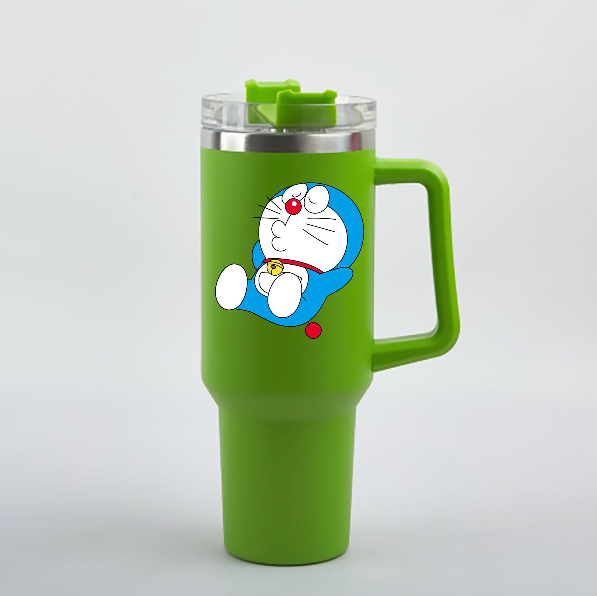 （画像用） ドラえもん Doraemon 1200mL車用タンブラー - クリスタルステッカー（プラスチックストロー付き）